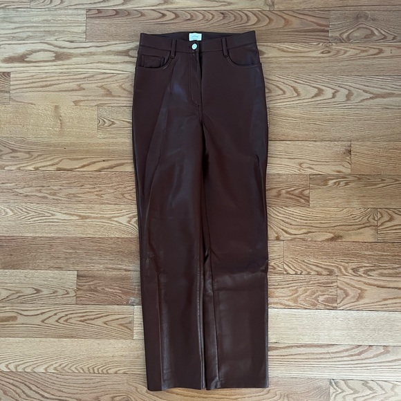 Aritzia Wilfred Leather Melina Pant in Cognac - Picture 6 of 7